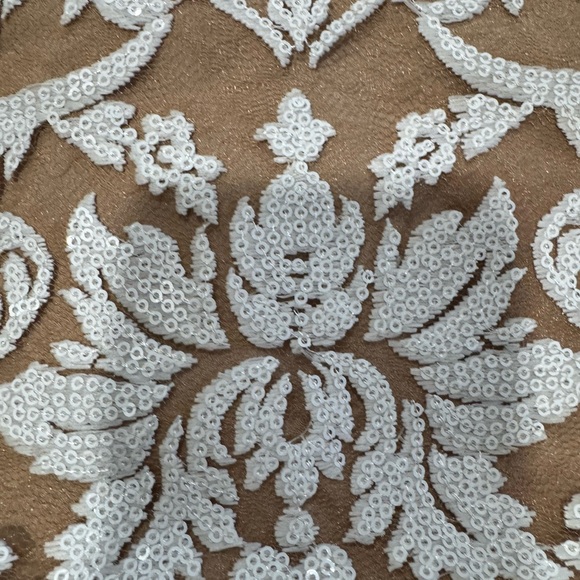 Dress the Population White and Cream Lace Long Sleeve Dress - Picture 8 of 10